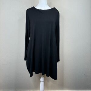Ana Couture Women's T-Shirt‎ Mini Dress Long Sleeve Black Size Small